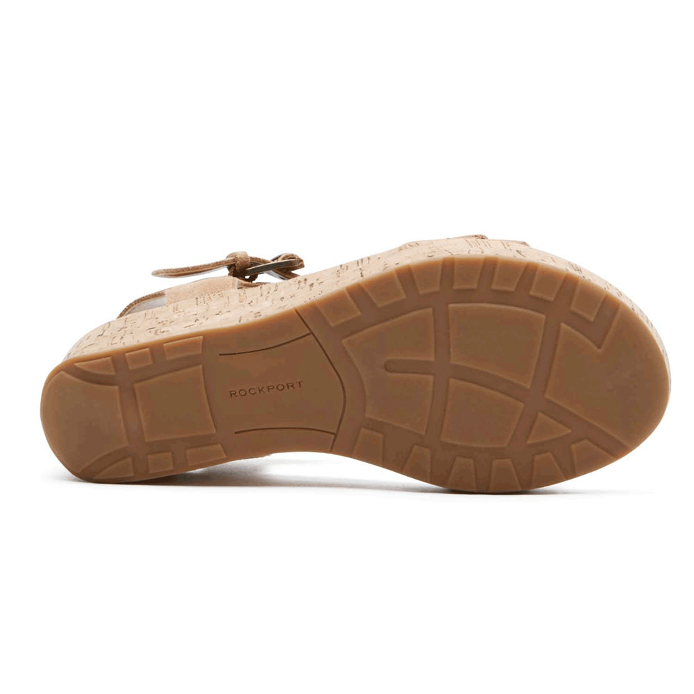 Sandalias Rockport Mujer Mexico - Weekend Casuals Lanea Quarter-Strap Kaki - PNKEU3046